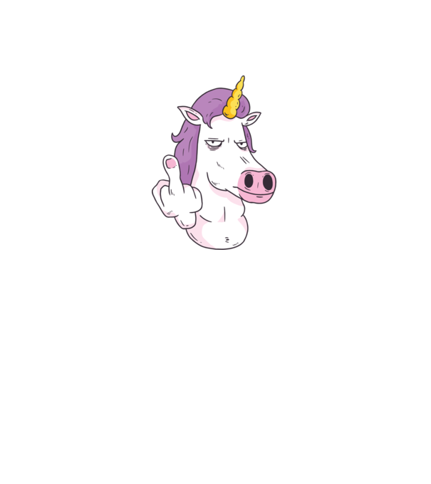 Unicorn arată degetul model albastru închis pe tricou