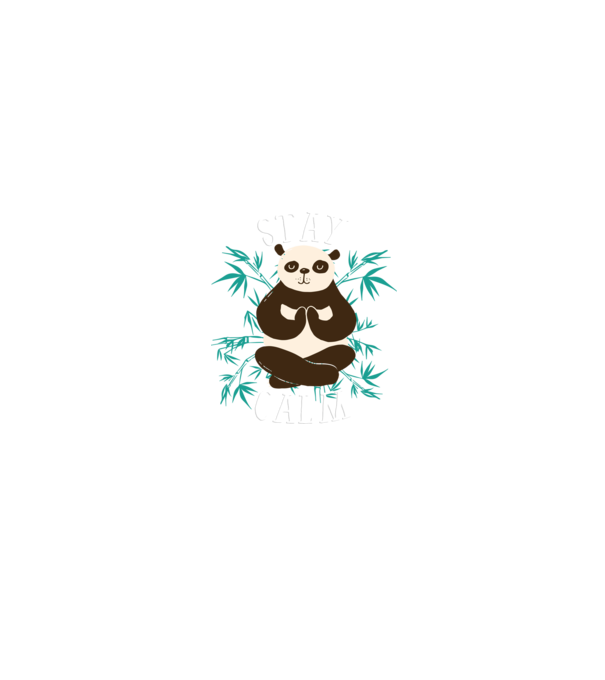 Stay Calm Panda meditație model negru pe tricou