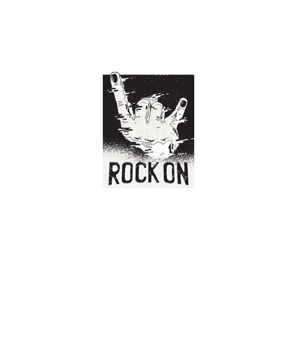 Rock On model alb pe tricou