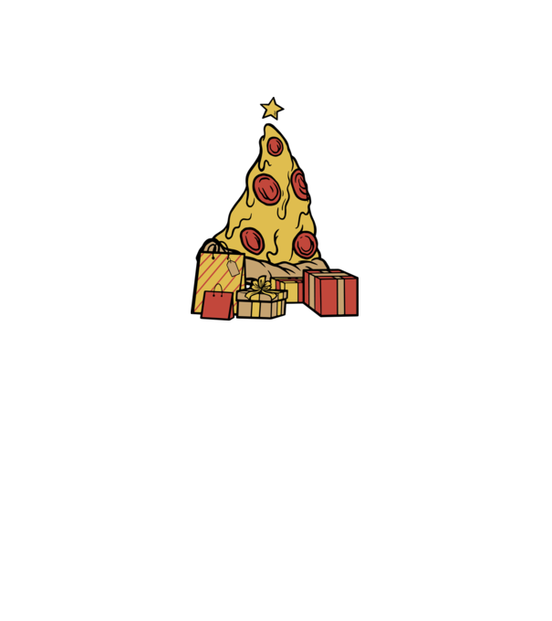 Pizza pom de Crăciun model verde pe tricou