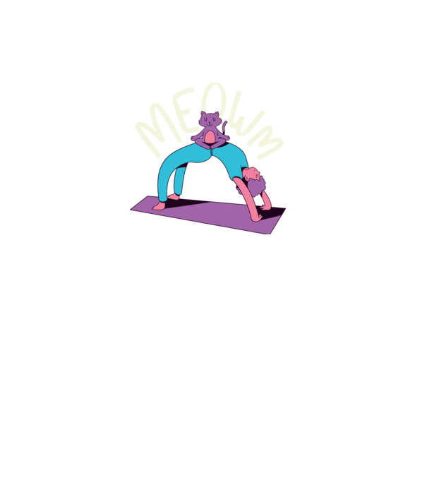 Meowm - Pisică Yoga model mov pe tricou