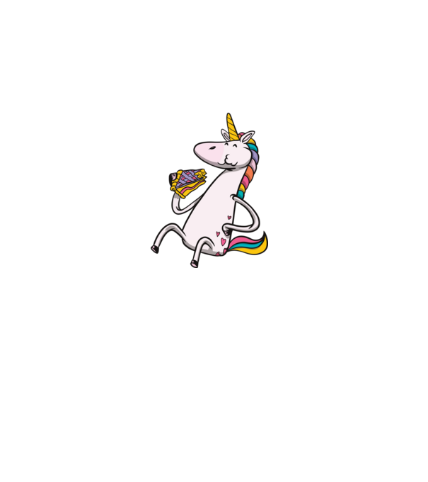 Unicorn cu prăjitură model alb pe tricou