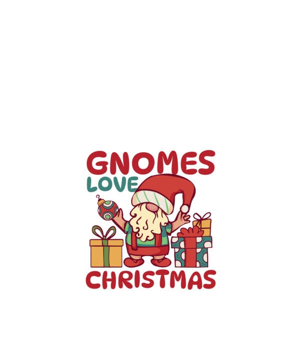 Gnomes LOVE Christmas model alb pe tricou