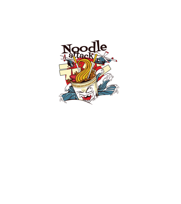Noodle Attack model turcoaz pe tricou