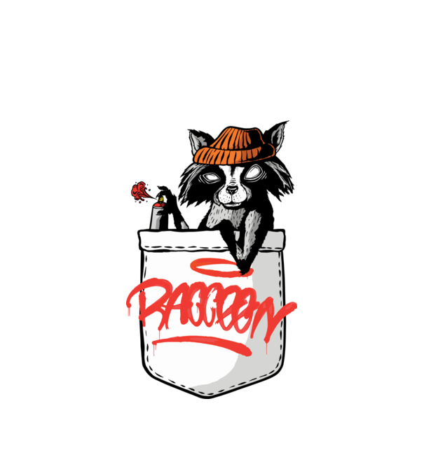 Raton de buzunar model alb pe tricou