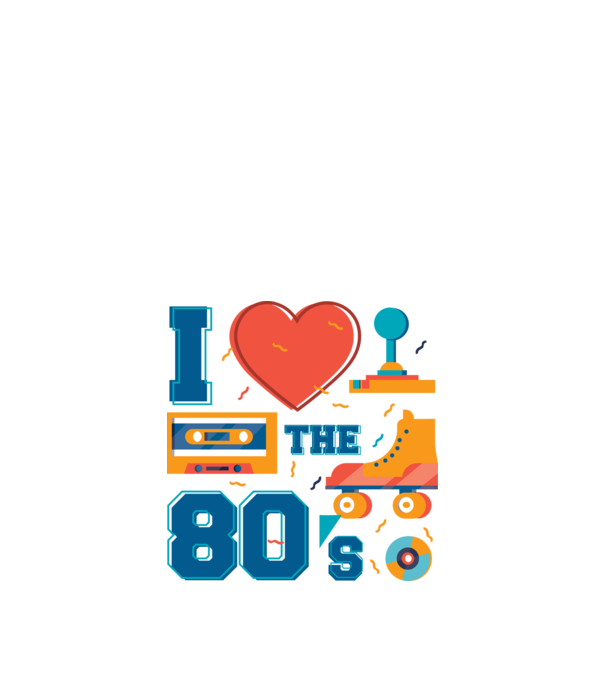 'I love the 80s - Iubesc anii ''80' model alb pe tricou