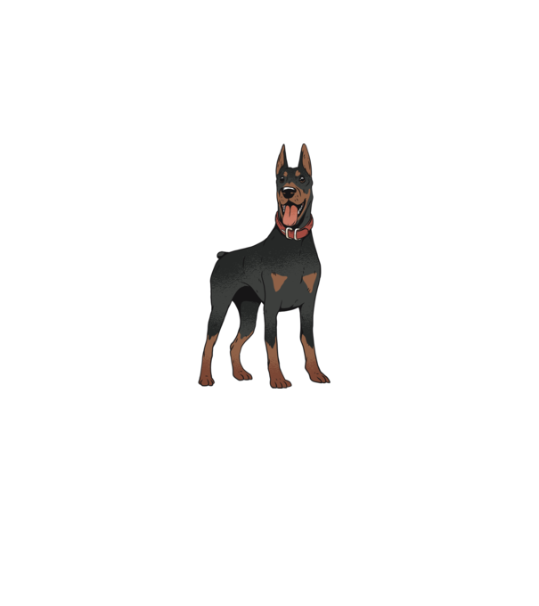 Tricou cu câine dobermann model gri pe tricou