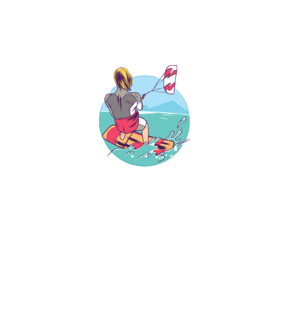 Kite Surf model turcoaz pe tricou