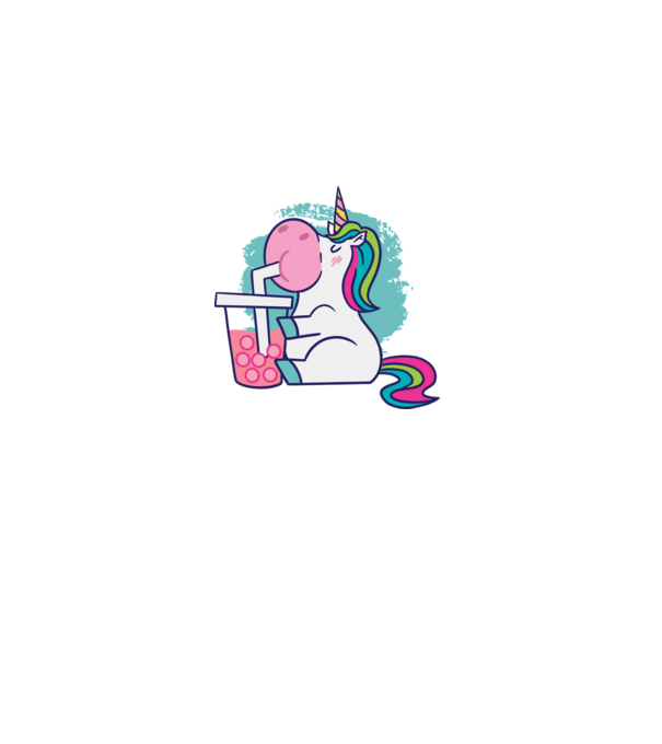 Unicorn Bubble Tea model alb pe tricou
