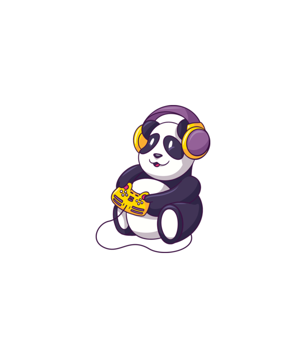 Gamer Panda model gri pe tricou