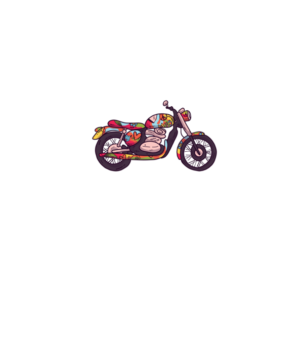 Motociclist Hippi model albastru jeanși pe tricou