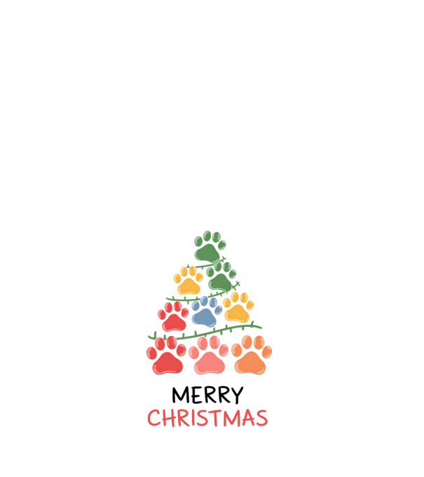 Merry Christmas Paws Alb model alb pe tricou