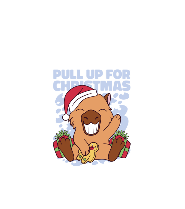 Pull up for christmas Capybara model alb pe tricou