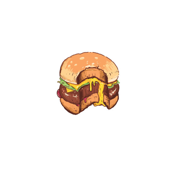 Hamburger model albastru jeanși pe tricou