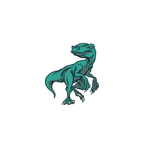 Dinozaur Raptor model alb pe tricou