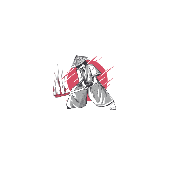 Sabie de samurai model alb pe tricou