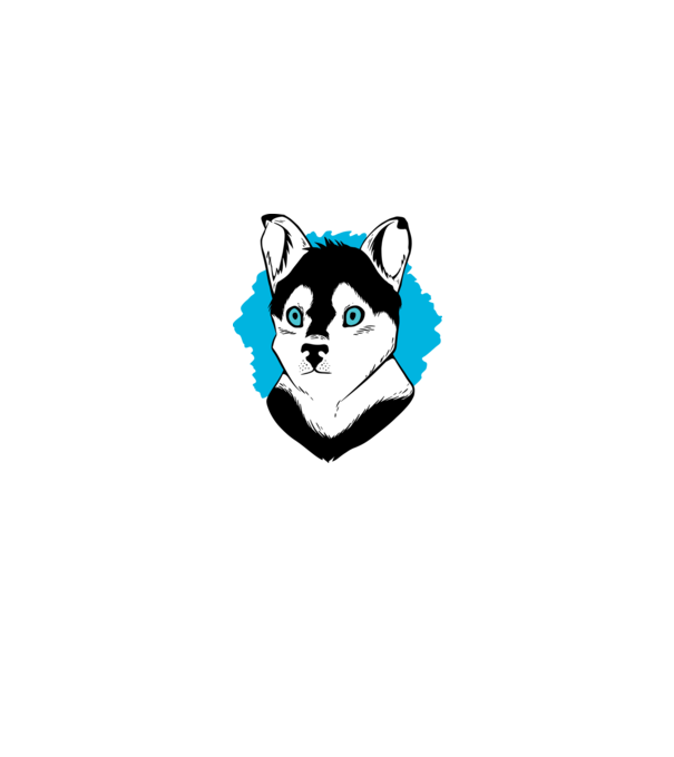 Câine Pomsky model alb pe tricou