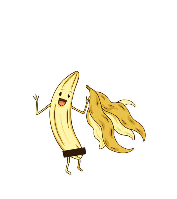 Banană goală model negru pe tricou