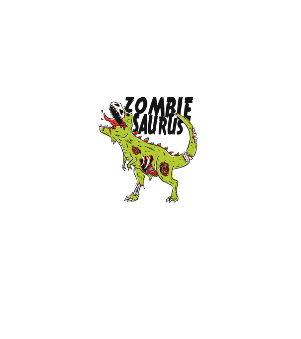 Zombiesaurus - Dinozaur Zombie model alb pe tricou