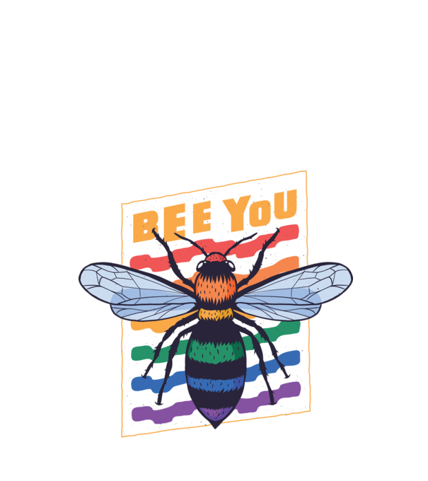 Bee You Pride model negru pe tricou