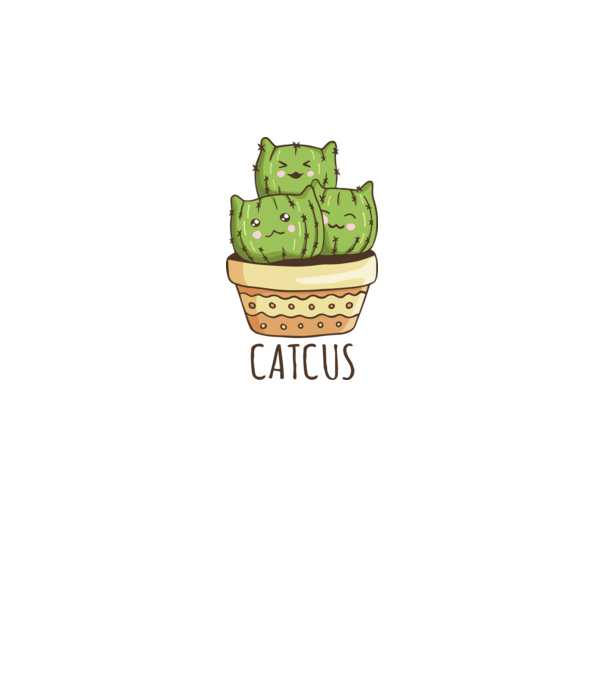 Catcus Pisică Cactus model alb pe tricou