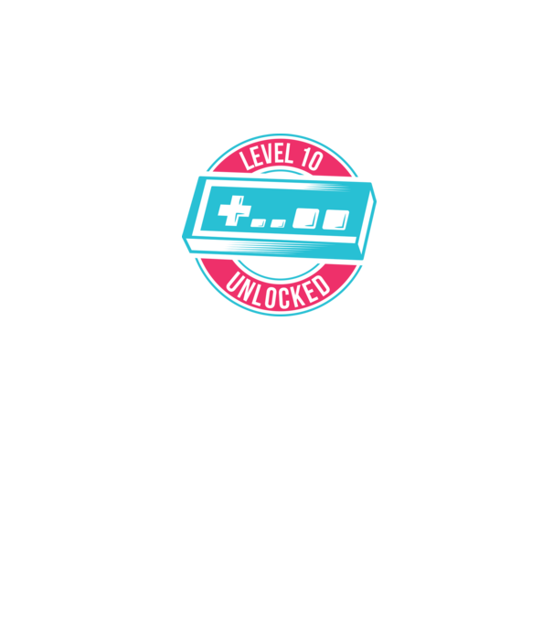 Level 10 Unlocked 10th Birthday model alb pe tricou