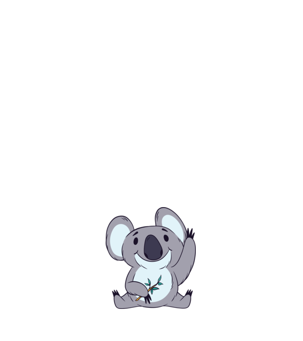 Koala drăguț model negru pe tricou
