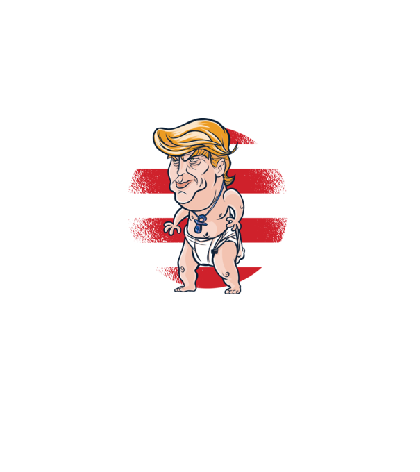 Trump Baby tricou amuzant model albastru jeanși pe tricou