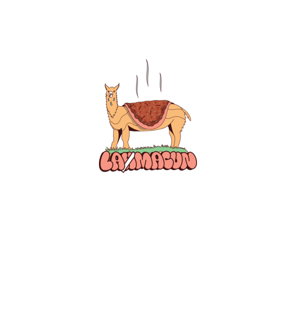 Lamacun Lama model alb pe tricou