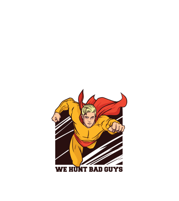 Supererou model alb pe tricou