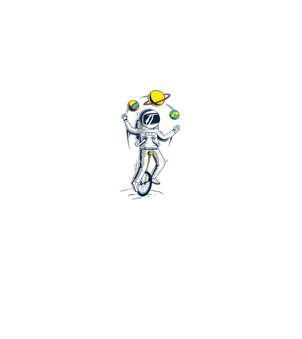 Jongler Astronaut model gri pe tricou