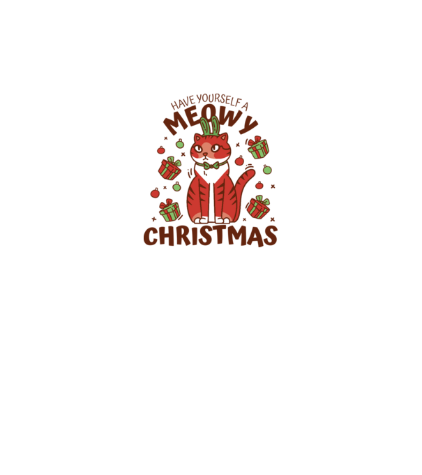 Have yourself a Meowy Christmas - Cicás Karácsony model alb pe tricou