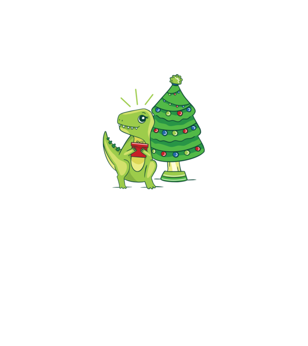 T-rex de Crăciun model alb pe tricou