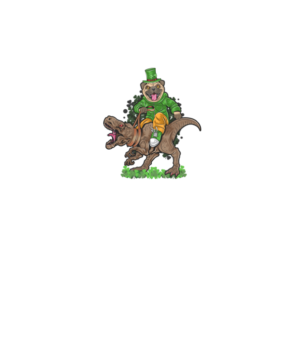 Sfântul Patrick Mops dinozaur model verde pe tricou