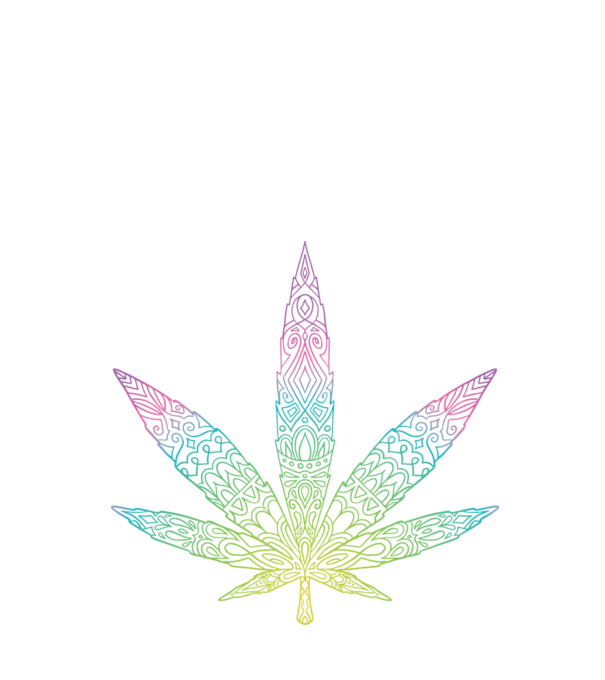 Frunză colorată de marijuana model negru pe tricou