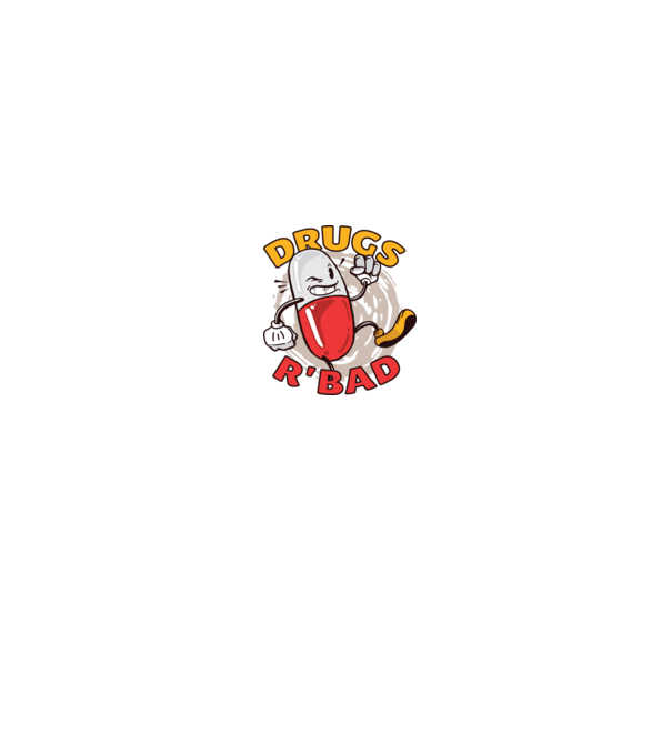 Drogurile sunt rele model alb pe tricou