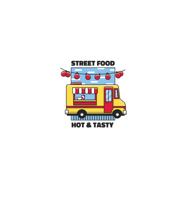 Foodtruck model gri pe tricou