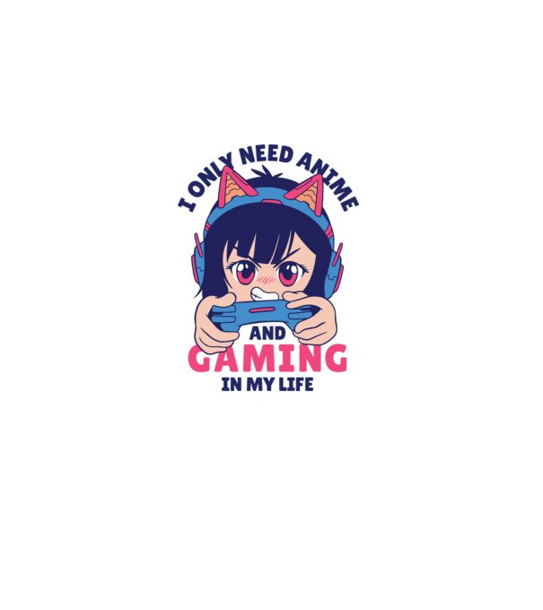 Am nevoie doar de Anime și Jocuri model alb pe tricou