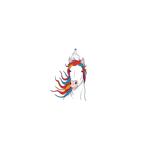 Unicorn Fuck Off model negru pe tricou