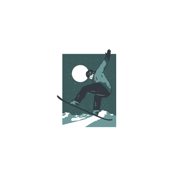 Săritură Snowboard model albastru deschis pe tricou