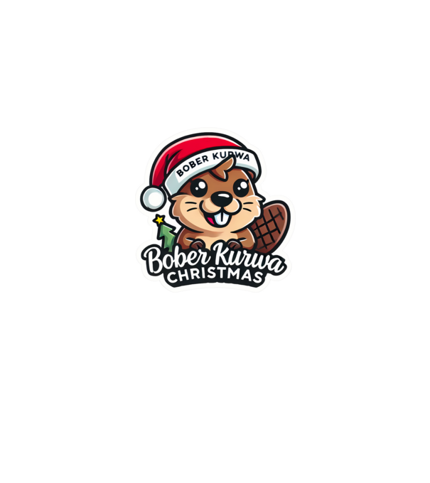 Bober Kurwa Christmas 1 model alb/roșu pe tricou