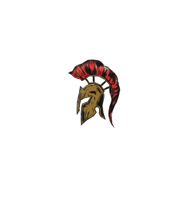 Cască războinic Sparta model negru pe tricou