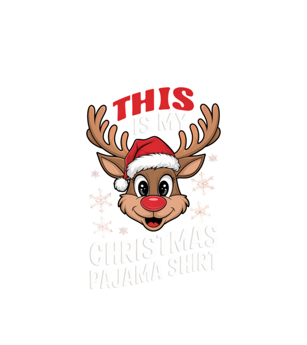 Christmas Pajama Reindeer Negru model alb pe tricou