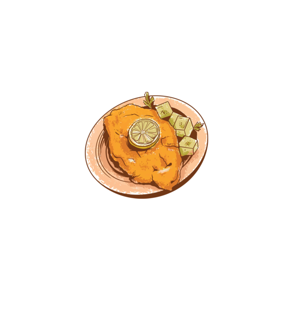 Șnițel vienez Wiener Schnitzel model verde pe tricou