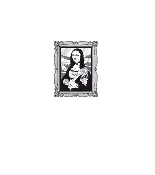 Mona Lisa gotică model negru pe tricou