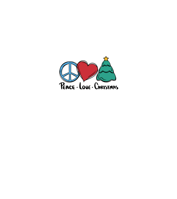 Peace Love Crăciun model alb pe tricou