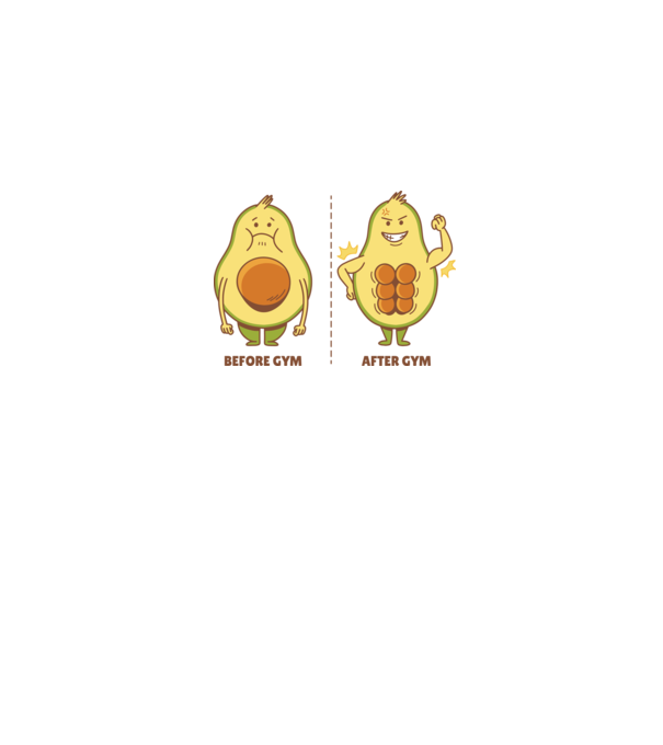 Antrenament Avocado model alb pe tricou
