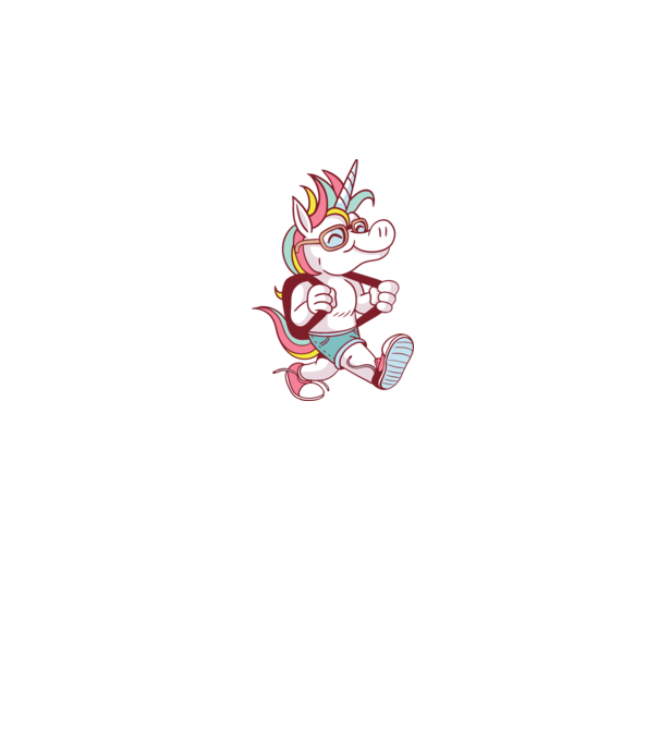 Unicorn școlar model alb pe tricou