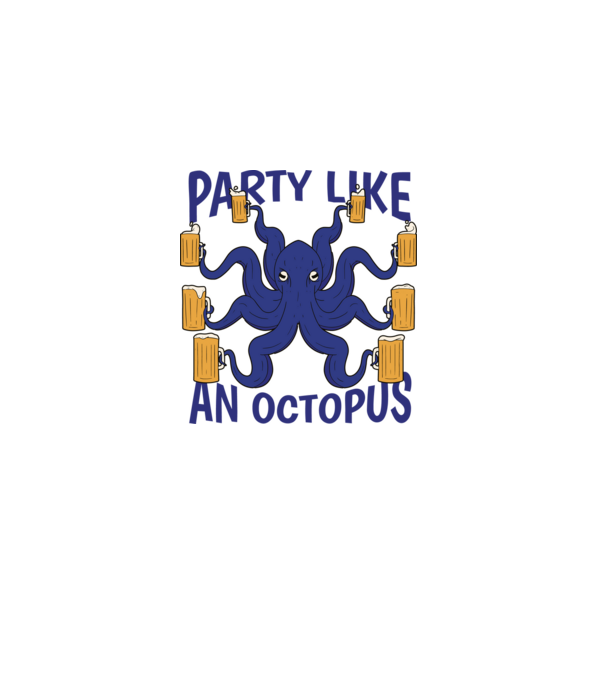 Party Like An Octopus model albastru deschis pe tricou
