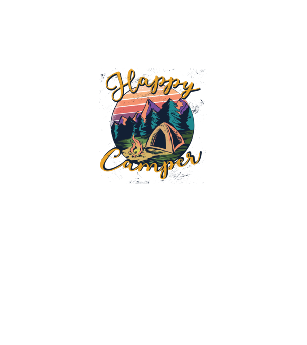 Happy Camper tricou camping model gri pe tricou
